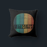Born in 1969 vintage birthday gift throw pillow<br><div class="desc">You can add some originality with this limited edition, premium quality, and original, classy, retro, and vintage-looking birthday graphic design with a cool typography font. This is a great gift idea for men, women, husbands, wives, girlfriends, and boyfriends who will love this one-of-a-kind piece of art. Unique and funny holiday...</div>