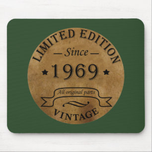 Born in 1969 vintage birthday party mouse pad
