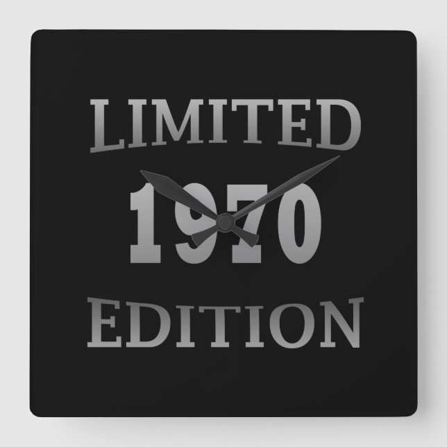 born in 1970 limited edition birthday gift square wall clock (Front)