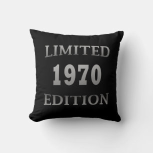 born in 1970 limited edition birthday gift throw pillow