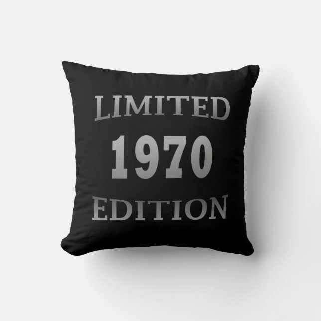born in 1970 limited edition birthday gift throw pillow (Front)