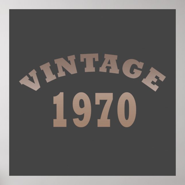 Born in 1970 vintage birthday gift poster (Front)