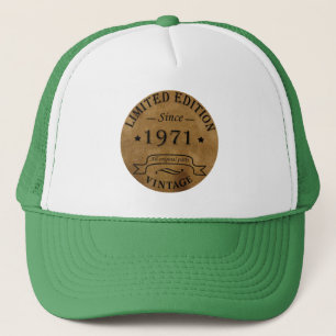 Born in 1971 antique vintage birthday party gift trucker hat