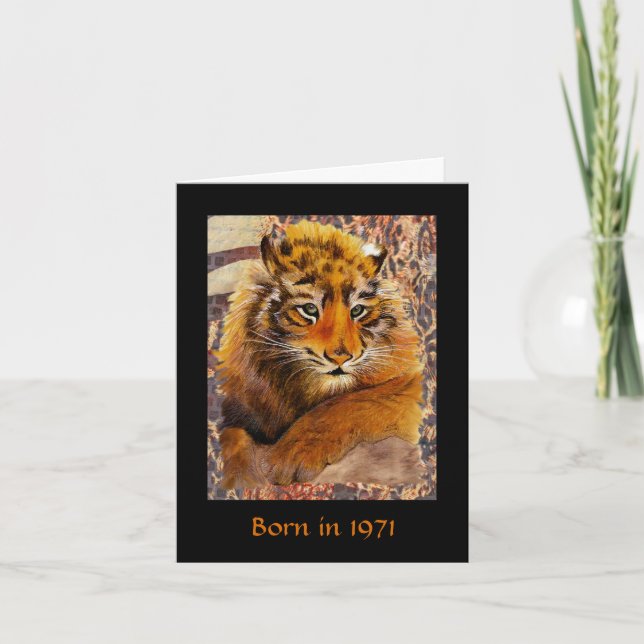 Born in 1971 Birthday fun facts Card (Front)