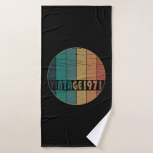 Born in 1971 vintage birthday gift bath towel