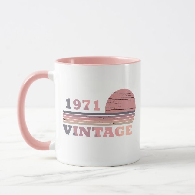 born in 1971 vintage birthday gift mug (Left)