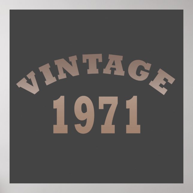 Born in 1971 vintage birthday gift poster (Front)