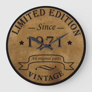 Born in 1971 vintage birthday large clock