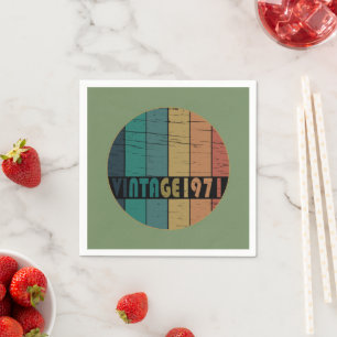 Born in 1971 vintage birthday napkin