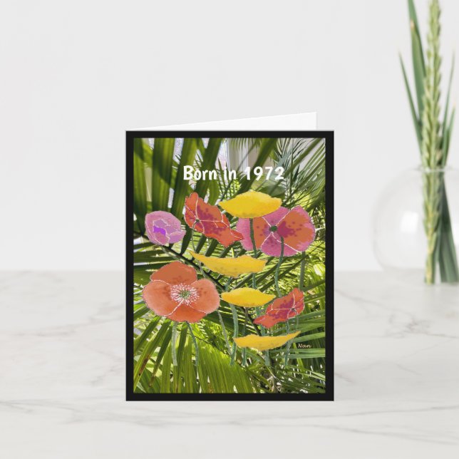 Born in 1972 Birthday Fun Facts Card (Front)