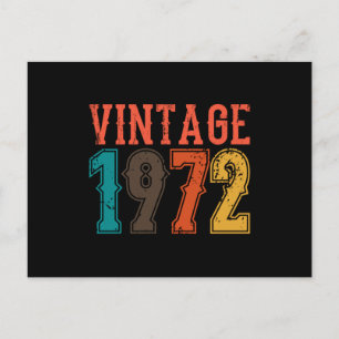 BORN IN 1972 Birthday VINTAGE Men Postcard