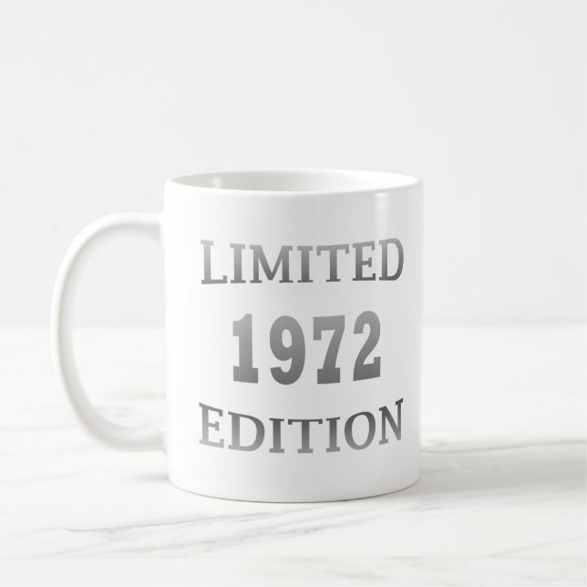 born in 1972 limited edition birthday coffee mug (Left)
