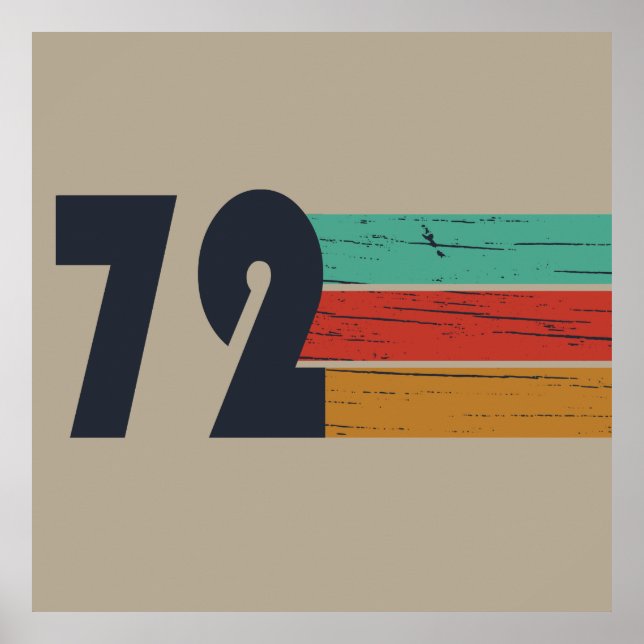 born in 1972 vintage birthday gift poster (Front)