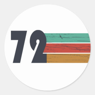 Born in 1972 vintage birthday party classic round sticker