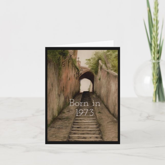 Born in 1973 Birthday fun facts Card (Front)