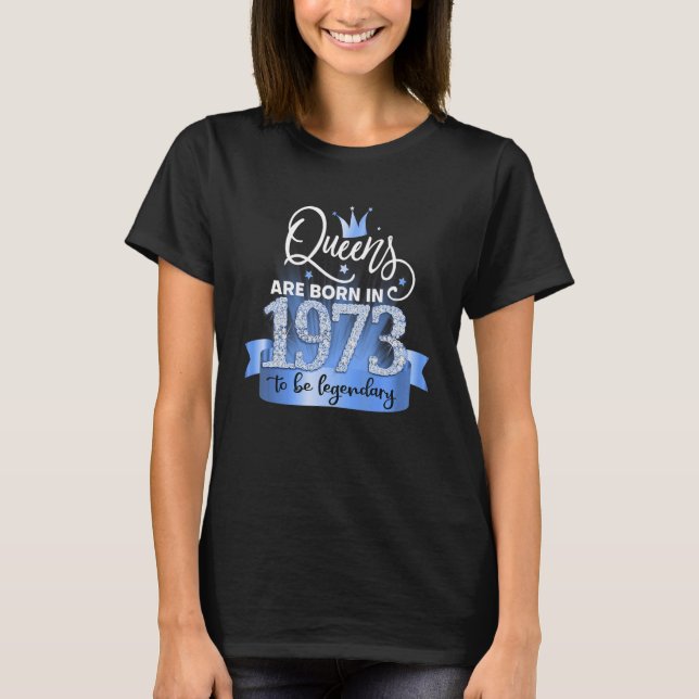 Born in 1973 I Festive Black Blue Party Outfit & A T-Shirt (Front)