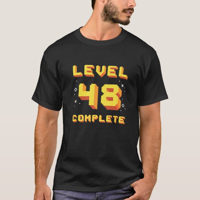 Born In 1973 Level 48 Complete 48Th Birthday Retro T-Shirt (Front)