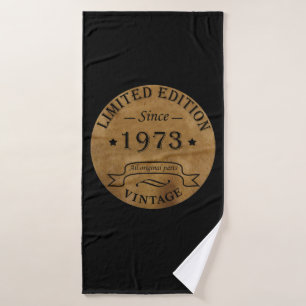 Born in 1973 vintage birthday bath towel