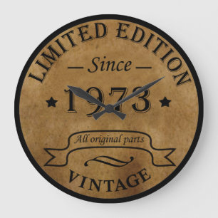 Born in 1973 vintage birthday large clock