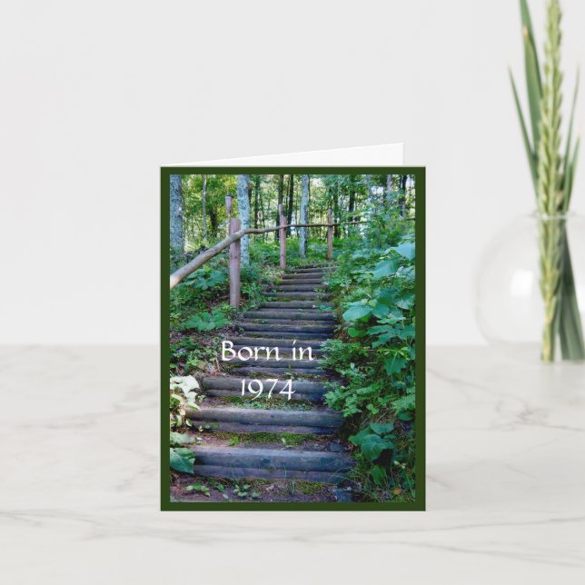 Born in 1974 Birthday Fun Facts Card (Front)