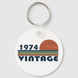 Born in 1974 classic sunset keychain