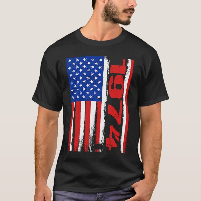 Born in 1974 US Flag Patriotic Veterans Day 4th Of T-Shirt (Front)