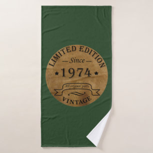 Born in 1974 vintage 50th birthday bath towel