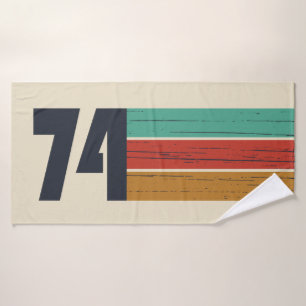 born in 1974 vintage birthday gift bath towel