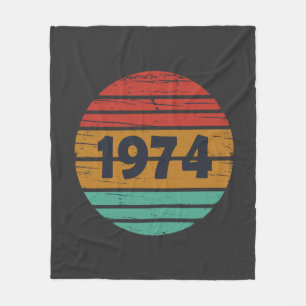 Born in 1974 vintage birthday gift fleece blanket