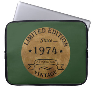 Born in 1974 vintage birthday gift laptop sleeve