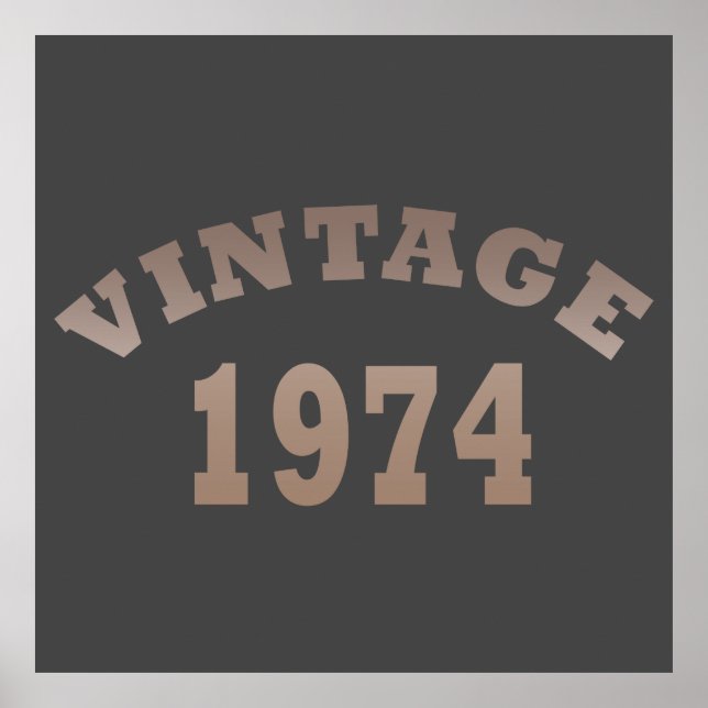 born in 1974 vintage birthday poster (Front)