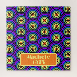 Born In 1975 Retro Geometrical Name Jigsaw Puzzle