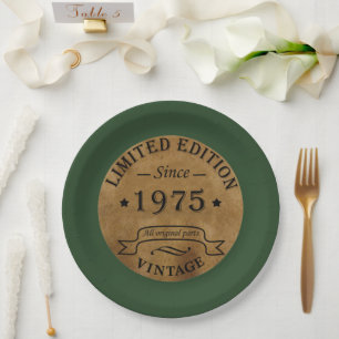 Born in 1975 vintage birthday party paper plate