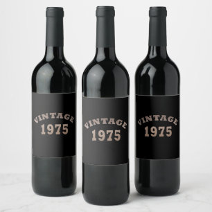 Born in 1975 vintage birthday party wine label