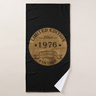 Born in 1976 vintage 50th birthday gift bath towel