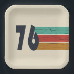 Born in 1976 vintage 50th birthday party paper plate<br><div class="desc">Add some originality to your wardrobe with this vintage sunset birthday graphic design featuring an awesome typography font. It's a great gift idea for men,  women,  husbands,  wives,  grandmothers,  and grandfathers who will love this unique artwork. The perfect funny holiday present for a happy birthday party.</div>