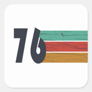 Born in 1976 vintage 50th birthday party square sticker