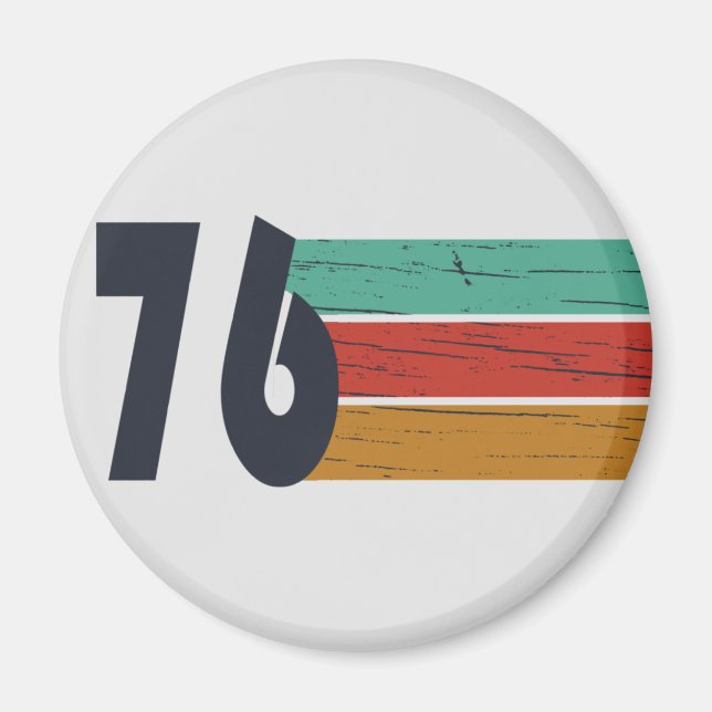 Born in 1976 vintage birthday gift magnet (Front)