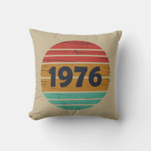 Born in 1976 vintage birthday gift throw pillow