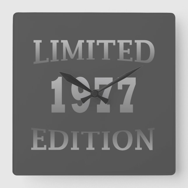Born in 1977 birthday limited edition square wall clock (Front)
