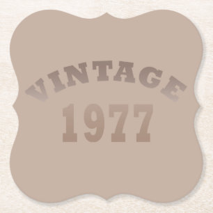 Born in 1977 vintage birthday gift paper coaster