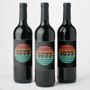 Born in 1977 vintage birthday gift wine label