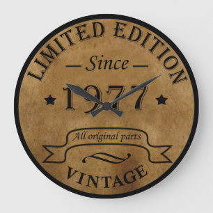 Born in 1977 vintage birthday large clock