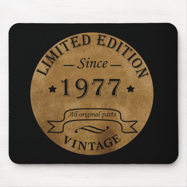 Born in 1977 vintage birthday mouse pad (Front)
