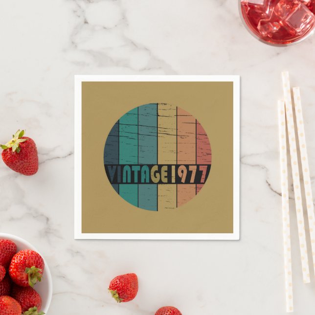 Born in 1977 vintage birthday napkin (Insitu)