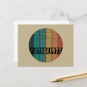 Born in 1977 Vintage Birthday Party Holiday Postcard