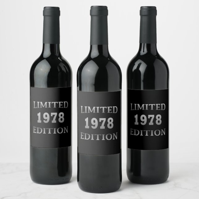 Born in 1978 birthday gift wine label (Bottles)