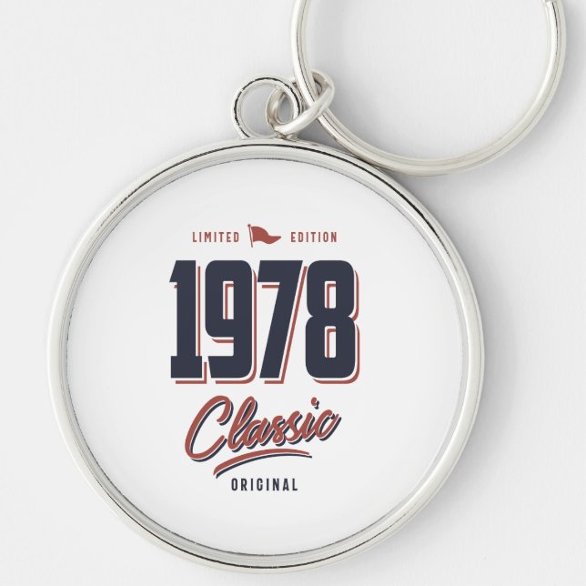 Born in 1978 Birthday Keychain (Front)