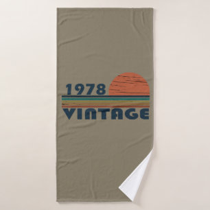 Born in 1978 vintage birthday gift bath towel
