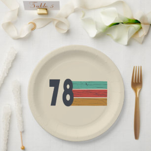 Born in 1978 vintage birthday gift paper plate